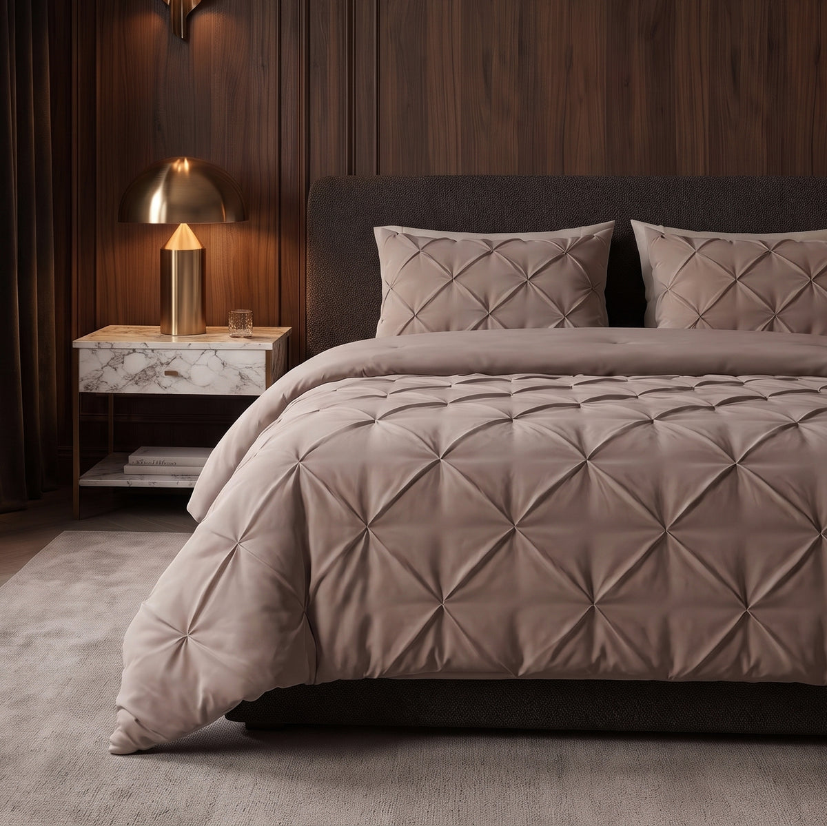 Zelesta Everyday Pintuck Duvet - Taupe