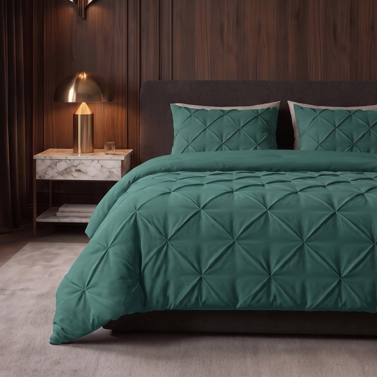 Zelesta Everyday Pintuck Duvet - Sea Green