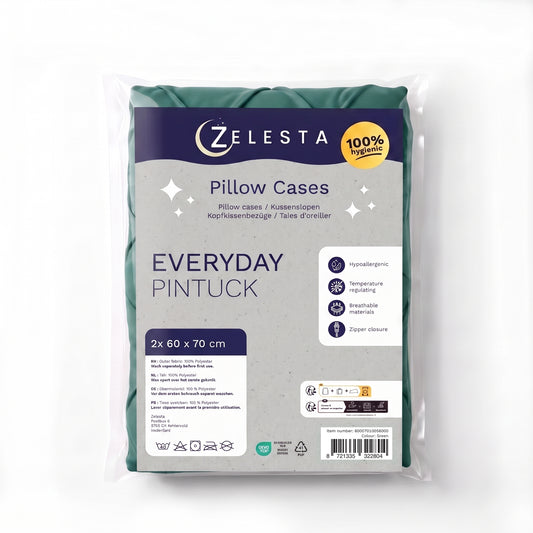 Zelesta Everyday Pintuck Pillowcase Set Of 2 - Sea Green
