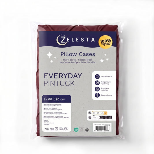 Zelesta Everyday Pintuck Pillowcase Set Of 2 - Wine Red