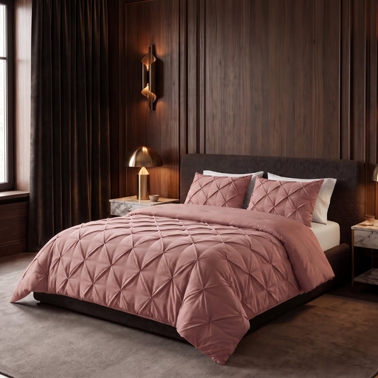 Zelesta Everyday Pintuck Duvet - Dusty Pink