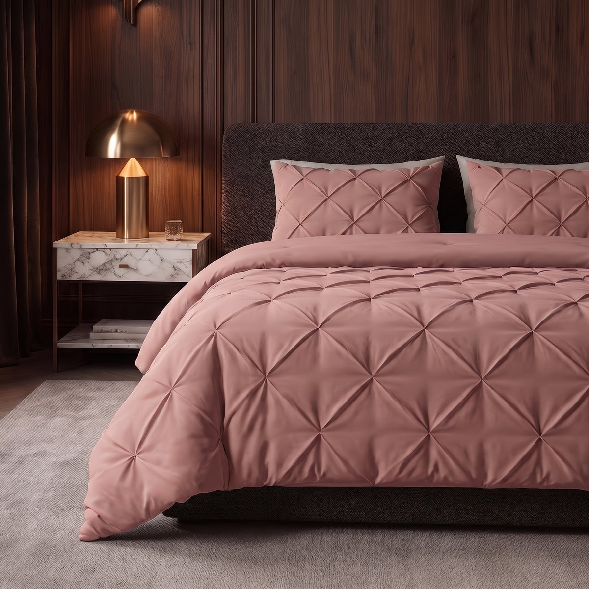 Zelesta Everyday Pintuck Duvet - Dusty Pink