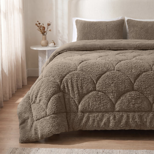 Zelesta Special Teddy Chenille Dekbed - Donkertaupe