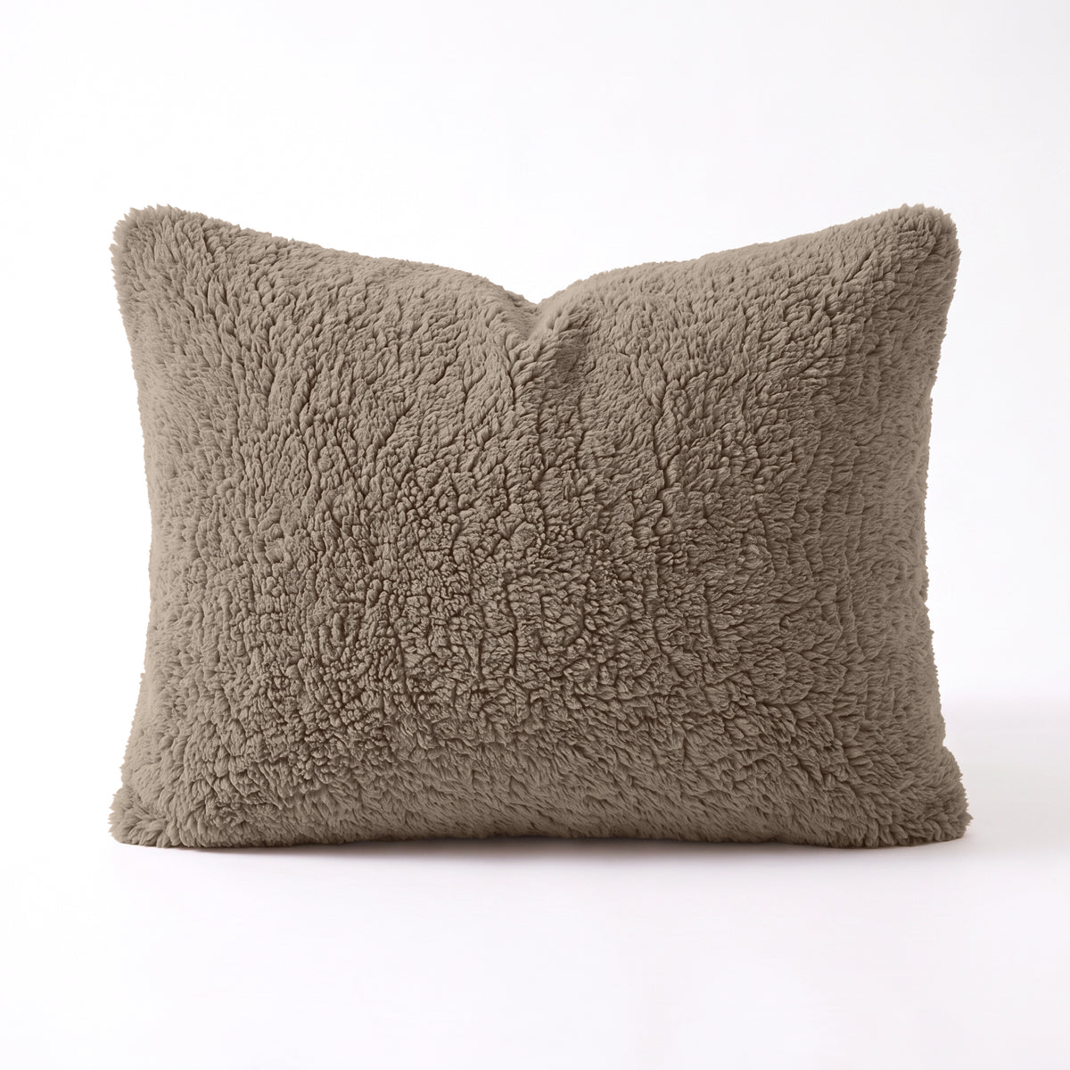 Zelesta Special Teddy Chenille Kussensloop Set Van 2 - Donkertaupe