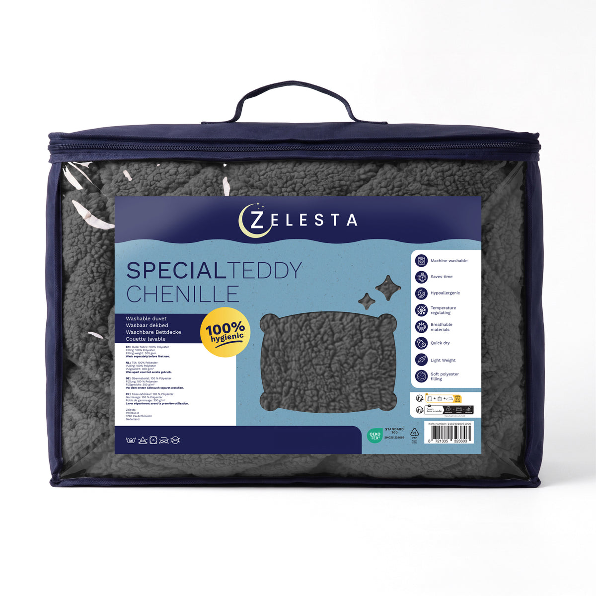Zelesta Special Teddy Chenille Duvet - Anthracite