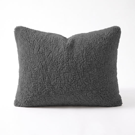 Zelesta Special Teddy Chenille Kussensloop Set Van 2 - Antraciet