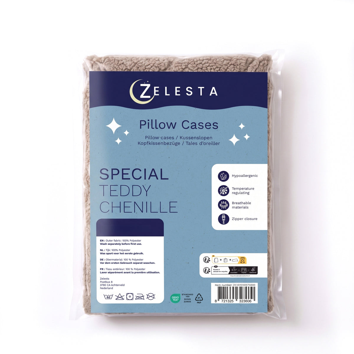 Zelesta Special Teddy Chenille Kussensloop Set Van 2 - Oudroze