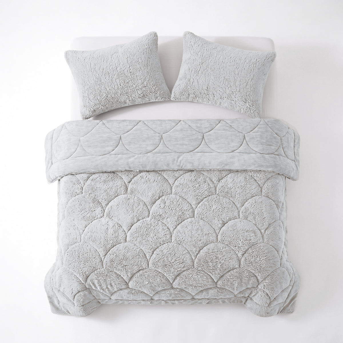 Zelesta Special Teddy Chenille Kussensloop Set Van 2 - Grijs