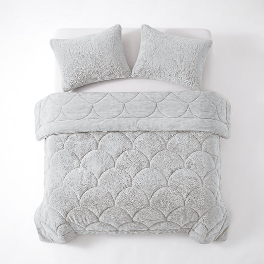 Zelesta Special Teddy Chenille Kussensloop Set Van 2 - Grijs