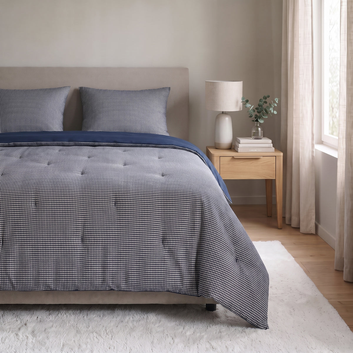 Zelesta Special Waffle Percal Duvet - Marine Blue Mix