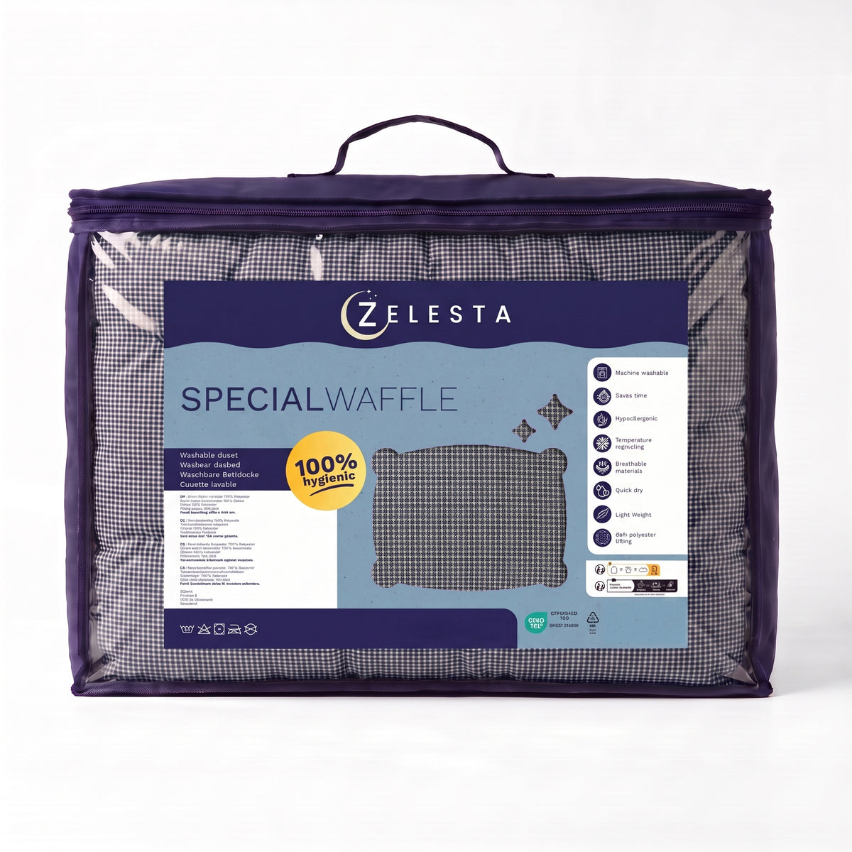 Zelesta Special Waffle Percal Duvet - Marine Blue Mix
