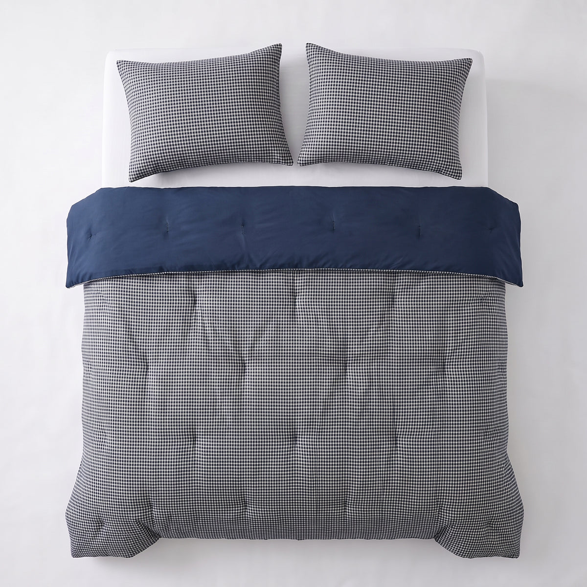 Zelesta Special Wafel Percal Kussensloop Set Van 2 - Marineblauw Mix