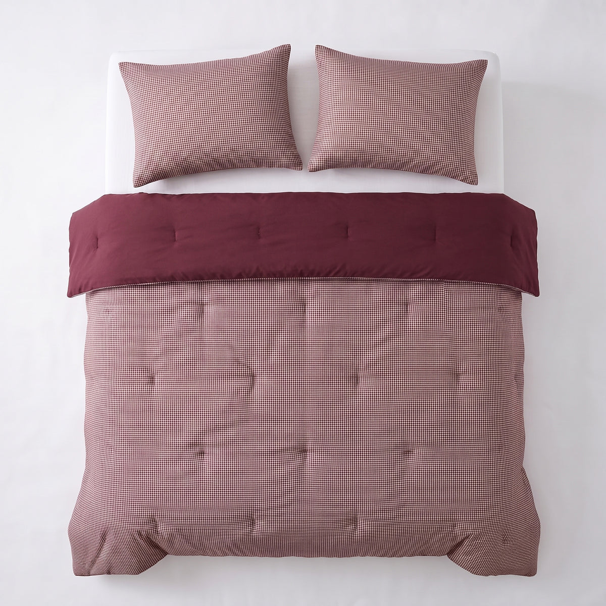 Zelesta Special Wafel Percal Kussensloop Set Van 2 - Bordeaux Mix