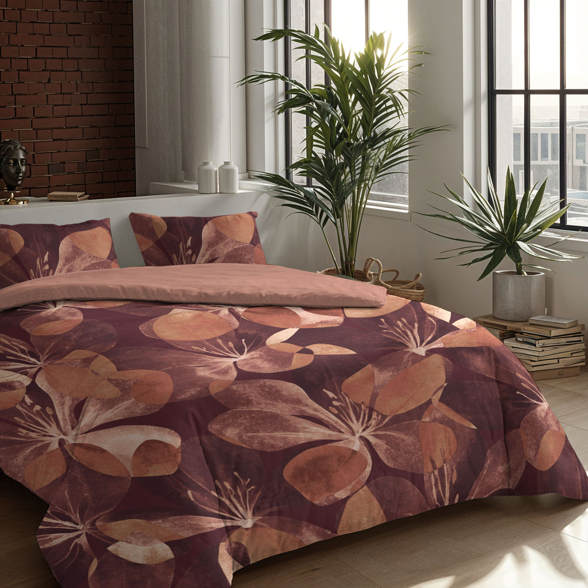 Zelesta Comfort Design Naadloos Dekbed - Oversized Flower Blush Red
