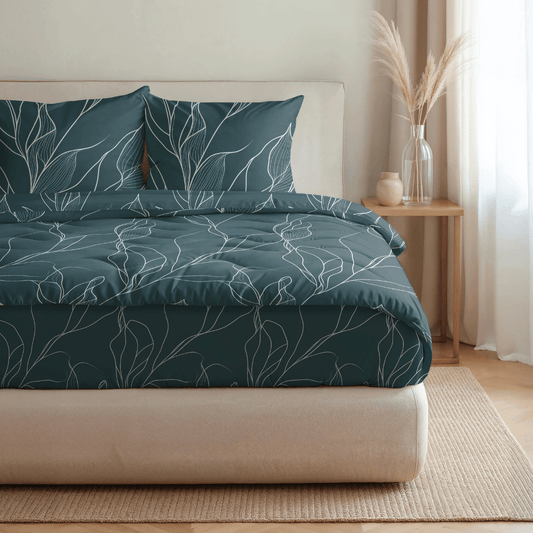 Royalbed Katoen - White Leaves