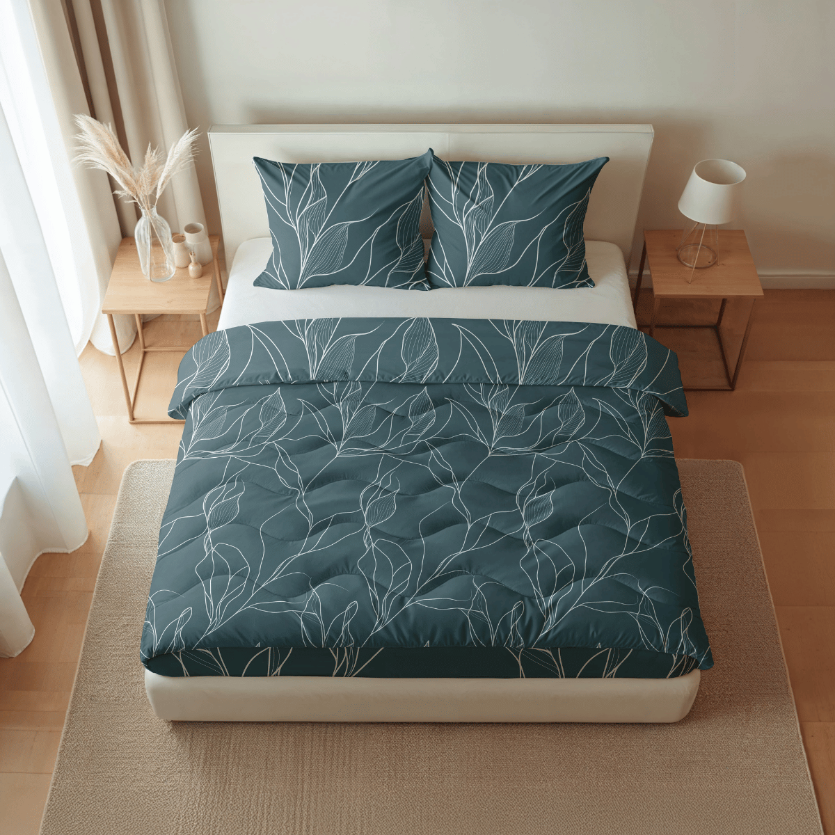 Royalbed Katoen - White Leaves