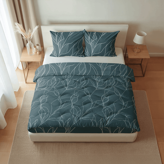 Royalbed Katoen - White Leaves