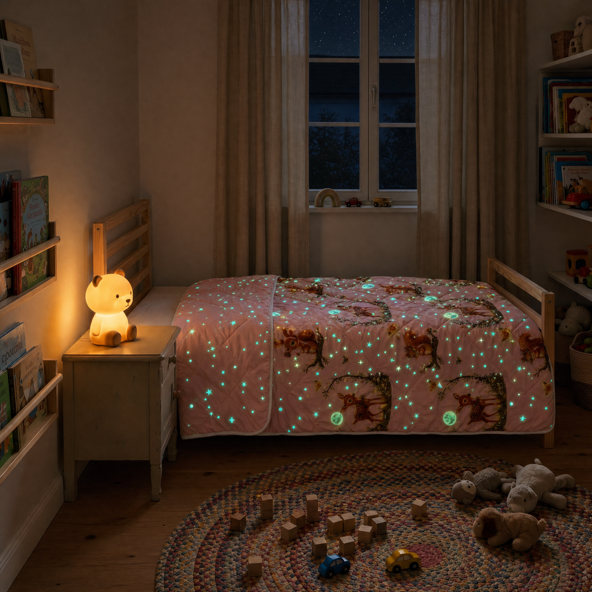 Zelesta Comfort Glow in the Dark Dekbed - Vriendjes in het bos