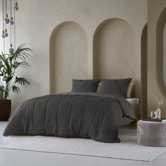 Zelesta Special Teddy Groove Duvet - Anthracite