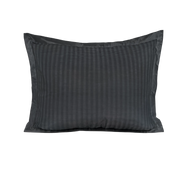 Zelesta Deluxe Hotel Stripe Satijn Katoen Kussensloop Set Van 2 - Antraciet