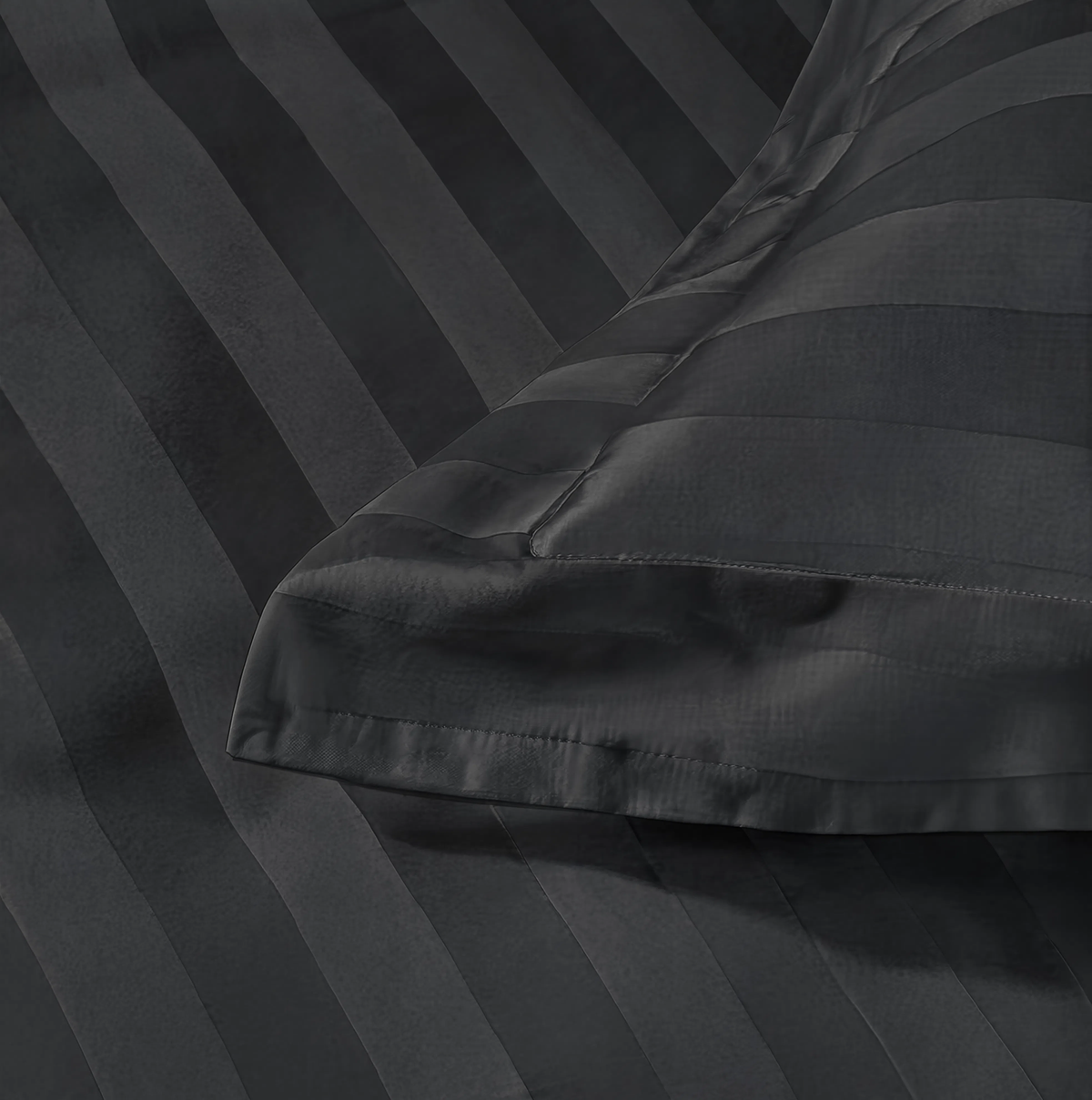 Zelesta Deluxe Hotel Stripe Satijn Katoen Dekbed - Antraciet