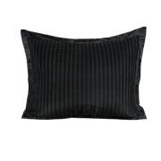 Zelesta Deluxe Hotel Stripe Satijn Katoen Kussensloop Set Van 2 - Zwart