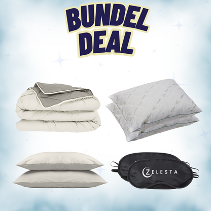 Bundel Deal Zelesta Royalbed - Light Tender Grey & Cream  - 240x200cm (XL)