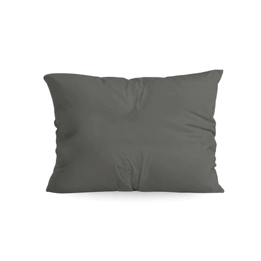 De Zelesta Comfort Uni kussenslopen set van 2 in antraciet is gemaakt van superzachte microvezel, meet 60x70cm, vertoont lichte kreukels en wordt getoond tegen een witte achtergrond.