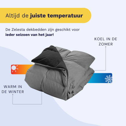Zelesta Percale Cottonbed Katoen - Black & Anthracite