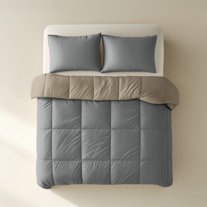 Zelesta Deluxe Duo Percale Katoen Zomerdekbed - Antraciet & Taupe