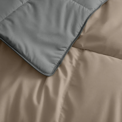 Zelesta Deluxe Duo Percale Katoen Zomerdekbed - Antraciet & Taupe