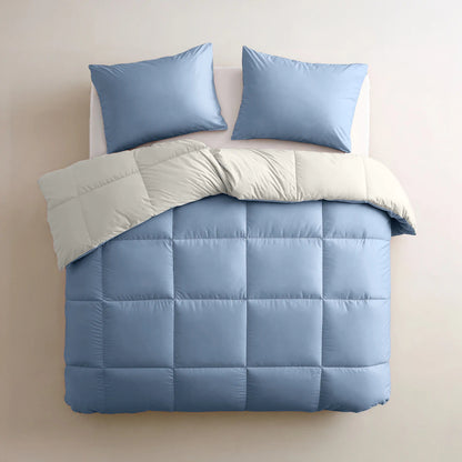 Zelesta Deluxe Duo Percale Katoen Zomerdekbed - Droomblauw & Crème