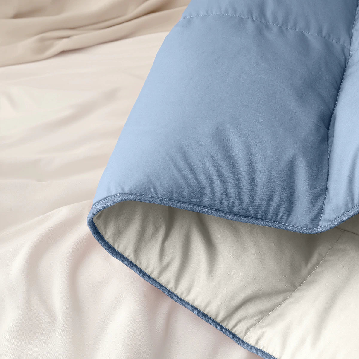 Zelesta Deluxe Duo Percale Katoen Zomerdekbed - Droomblauw & Crème