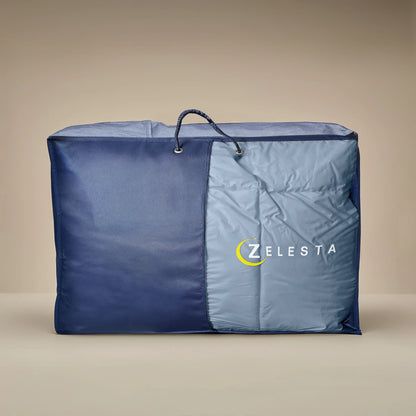 Zelesta Deluxe Duo Percale Katoen Zomerdekbed - Droomblauw & Crème