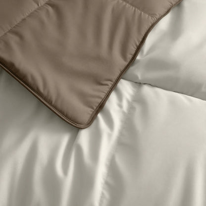 Zelesta Deluxe Duo Percale Katoen Zomerdekbed - Taupe & Crème