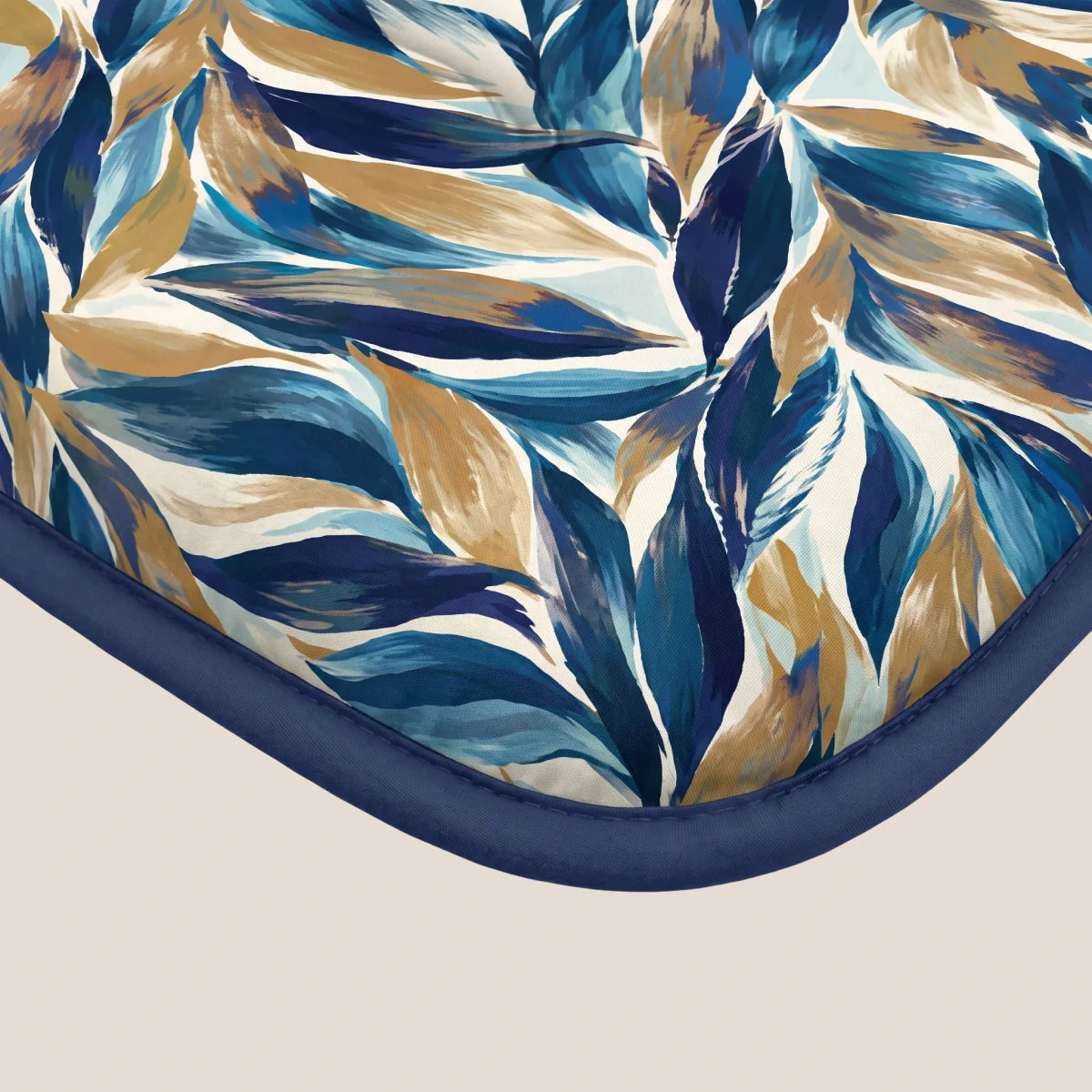 Zelesta Deluxe Design Satin Cotton - Blue Multicolor Leaves