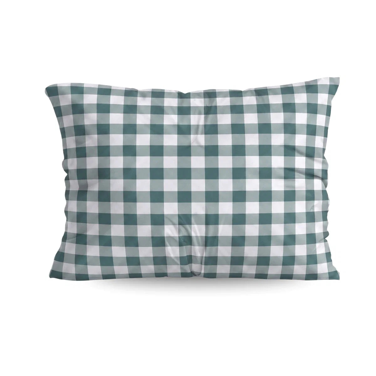 Zelesta Deluxe Design Satin Cotton Pillowcase - Green Check