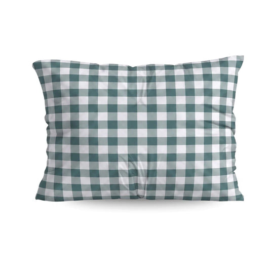 Zelesta Deluxe Design Satin Cotton Pillowcase - Green Check