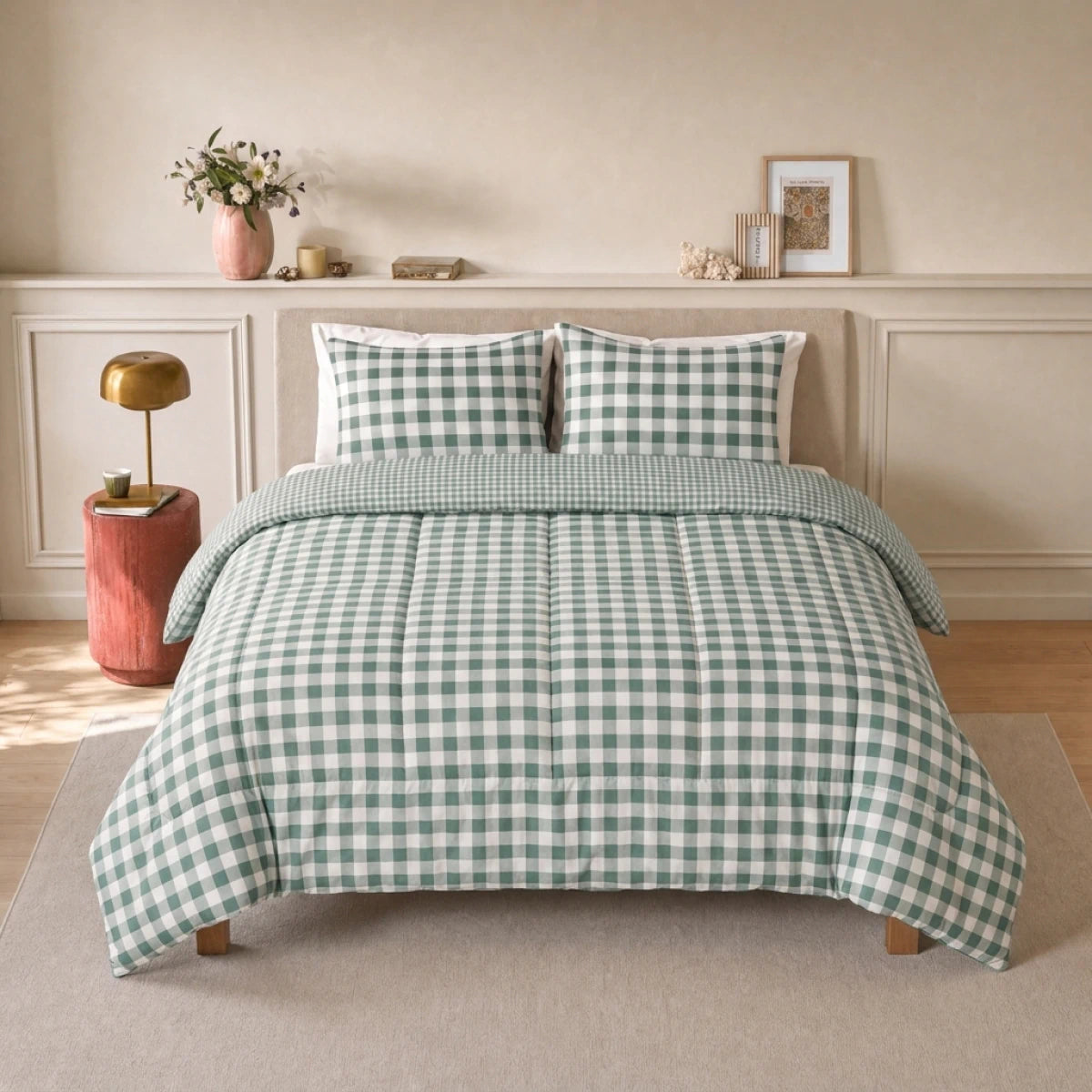 Zelesta Deluxe Design Satin Cotton - Green Check