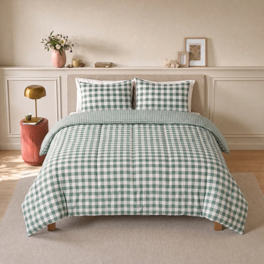 Zelesta Deluxe Design Satin Cotton - Green Check