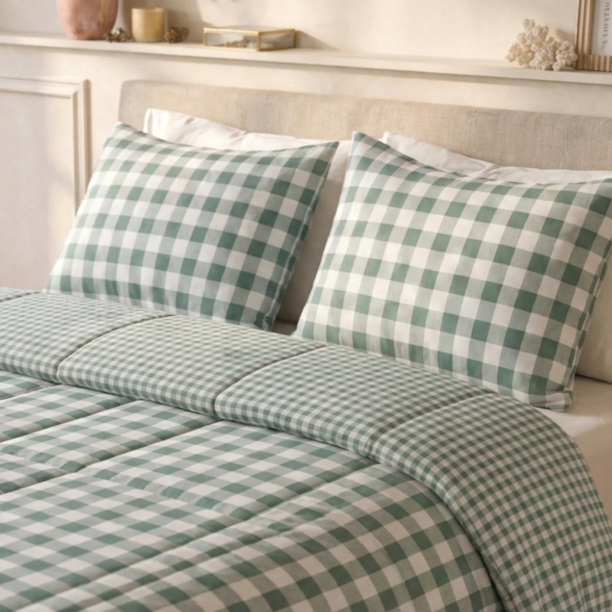 Zelesta Deluxe Design Satin Cotton - Green Check