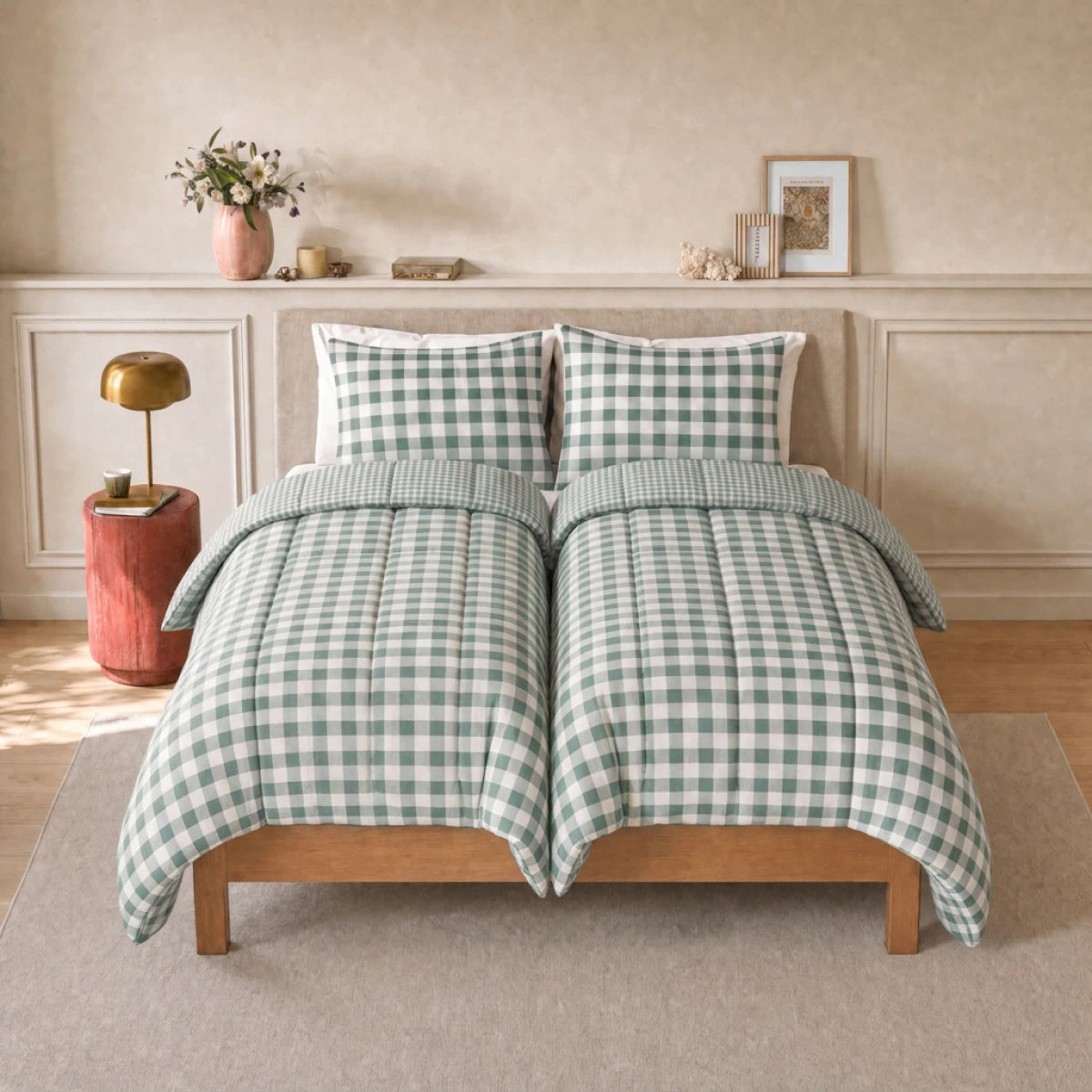 Zelesta Deluxe Design Satin Cotton - Green Check