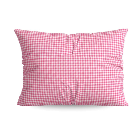 Zelesta Deluxe Design Satin Cotton Pillowcase - Pink Check