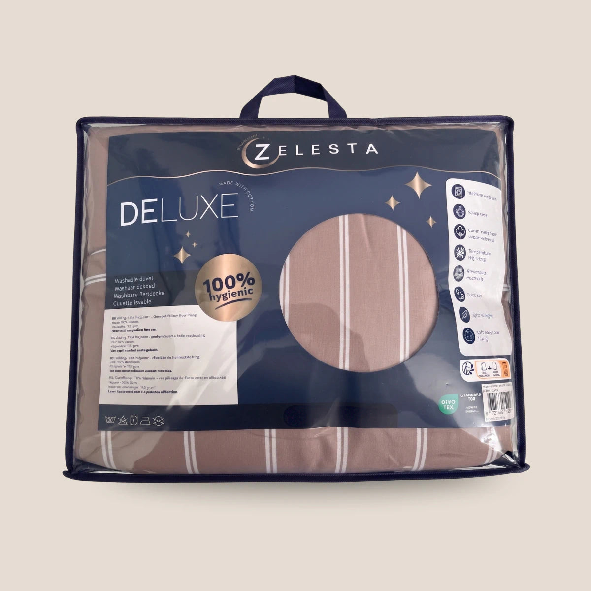 Zelesta Deluxe Design Satin Cotton - Taupe Stripes