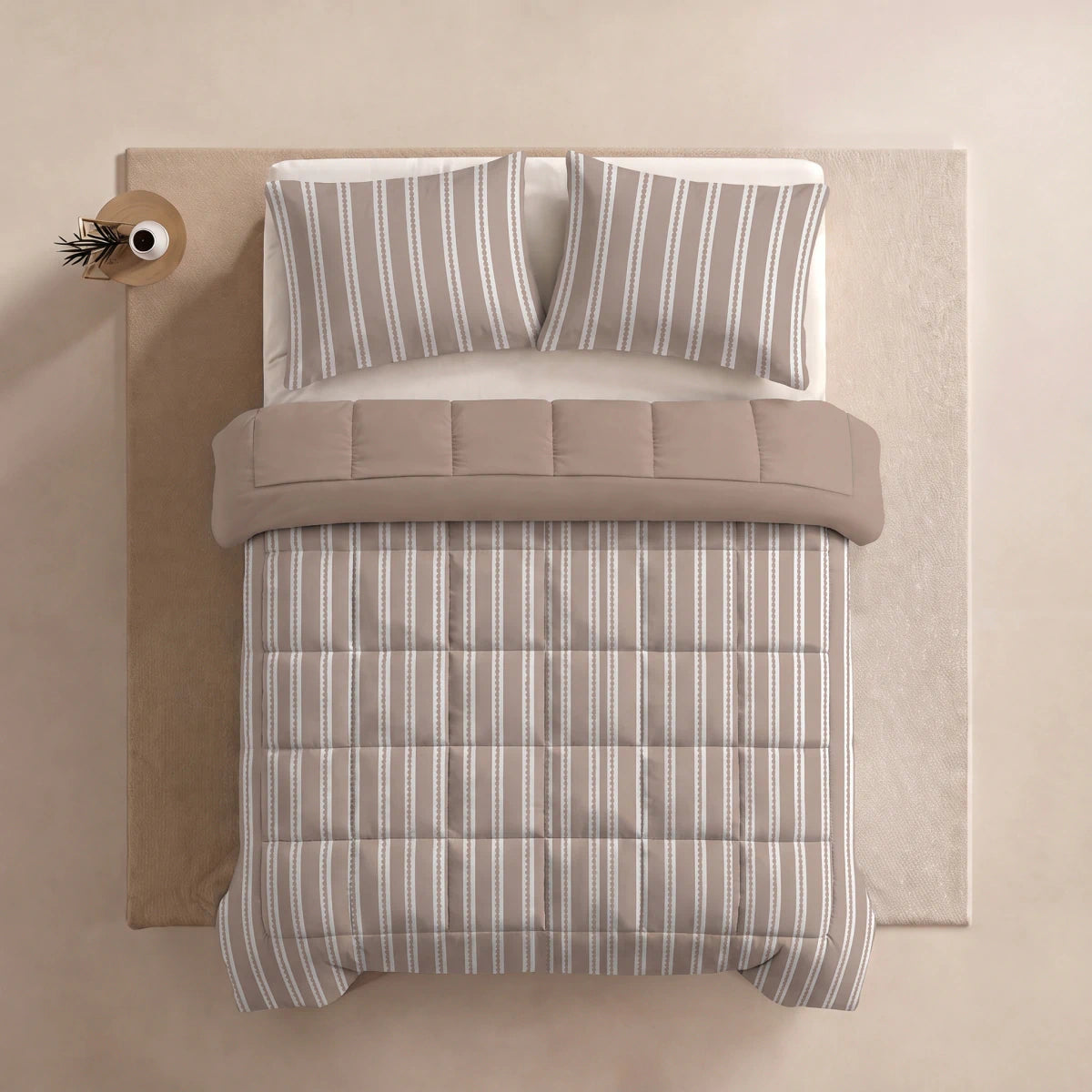 Zelesta Deluxe Design Satin Cotton - Taupe Stripes
