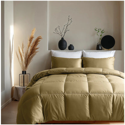 Zelesta Deluxe Uni Satijnkatoen Zomerdekbed - Okergeel