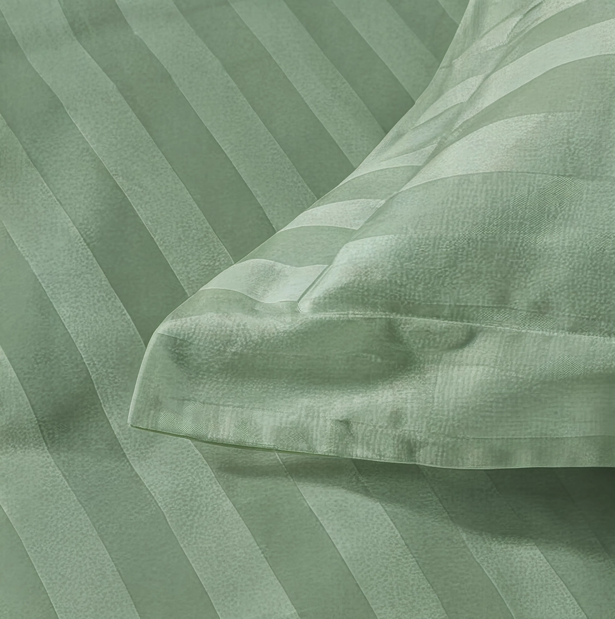 Zelesta Deluxe Hotel Stripe Satijn Katoen Dekbed - Groen