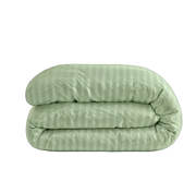 Zelesta Deluxe Hotel Stripe Seamless Satin Cotton Duvet - Green