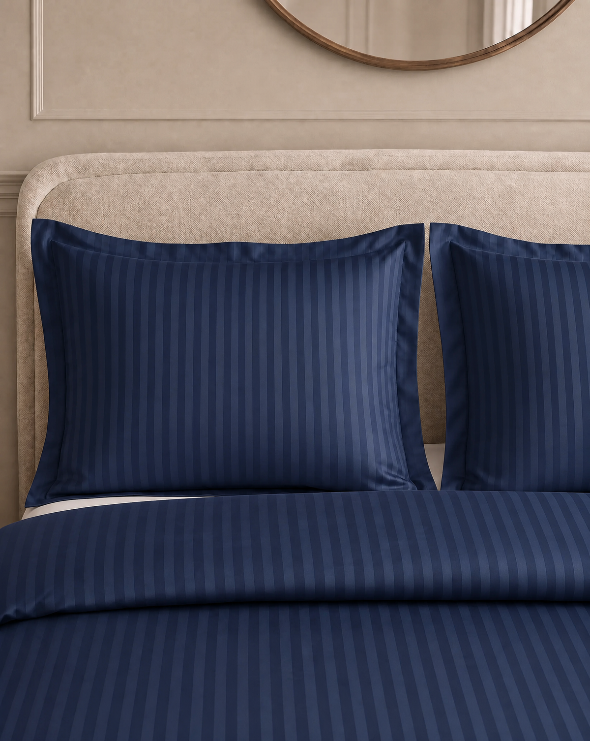 Zelesta Deluxe Hotel Stripe Naadloos Satijn Katoen Dekbed - Blauw