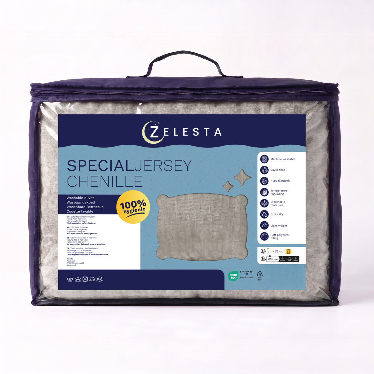 Zelesta Special Jersey Chenille Duvet - Metal Grey